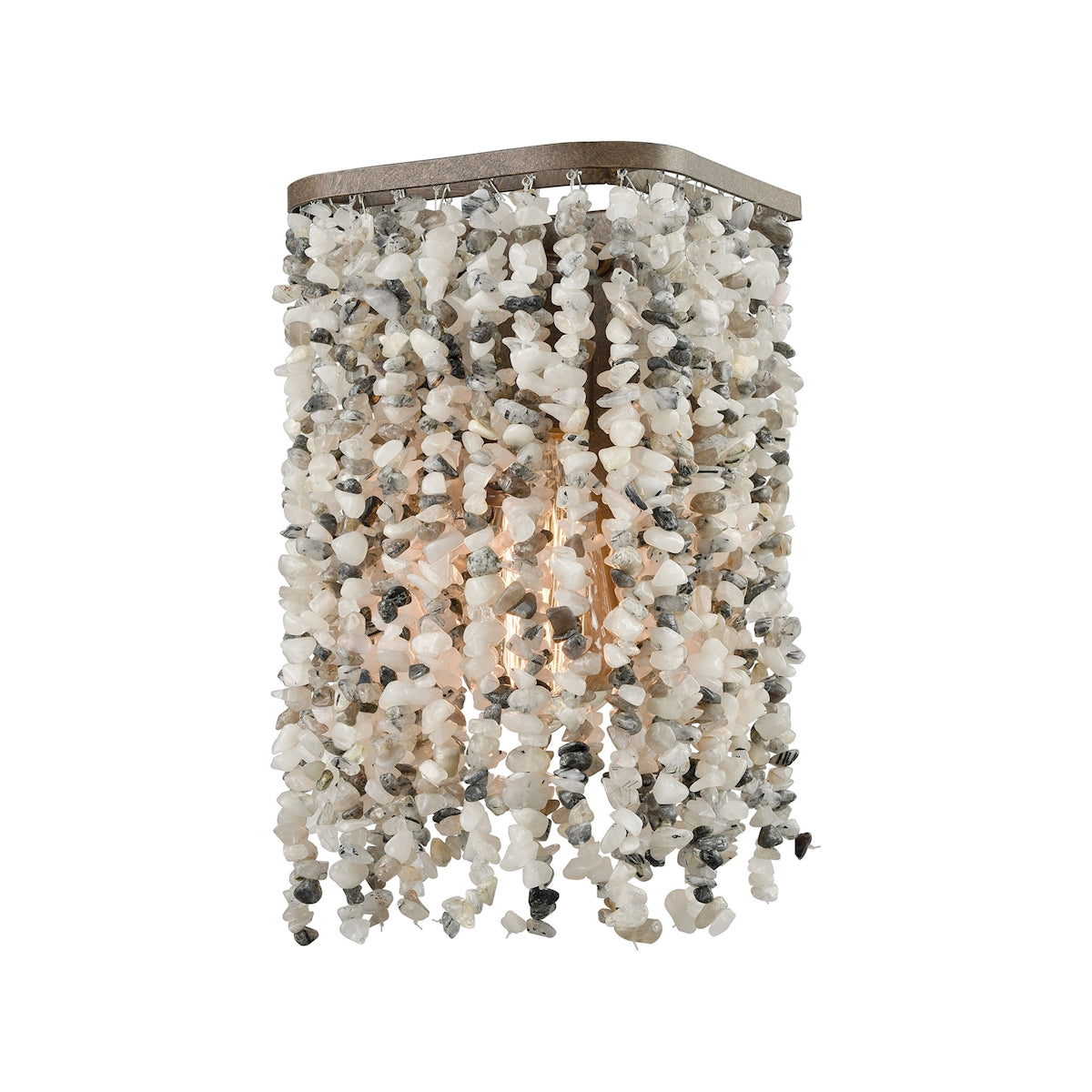 ELK Lighting 65300/1 Agate Stones 1-Light Vanity Sconce in Weathered Bronze with Agate Stones
