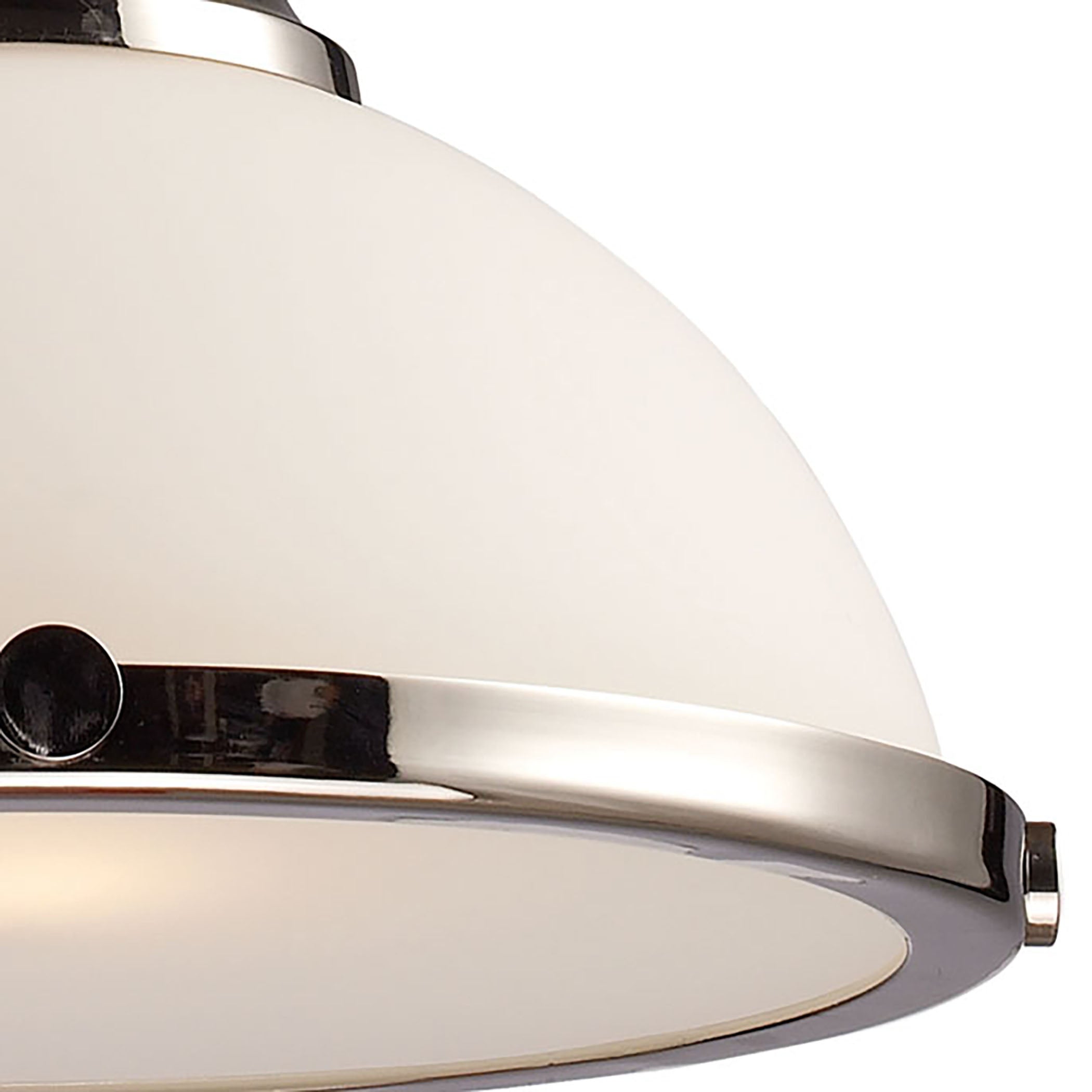 ELK Lighting 66113-1 Chadwick 1-Light Pendant in Polished Nickel with White Glass