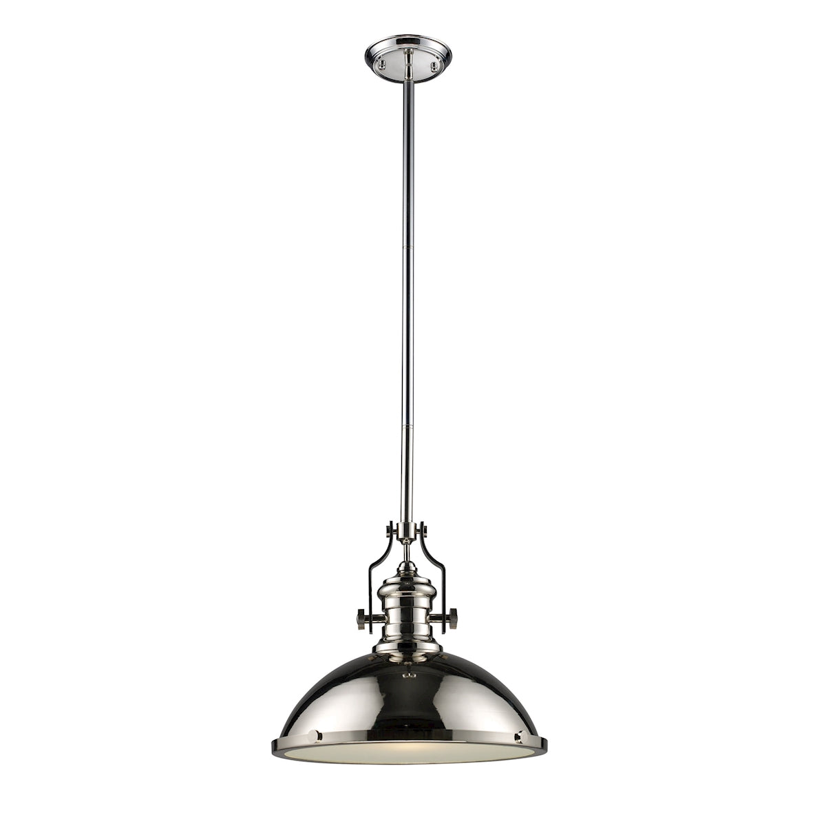 ELK Lighting 66118-1 Chadwick 1-Light Pendant in Polished Nickel with Matching Shades