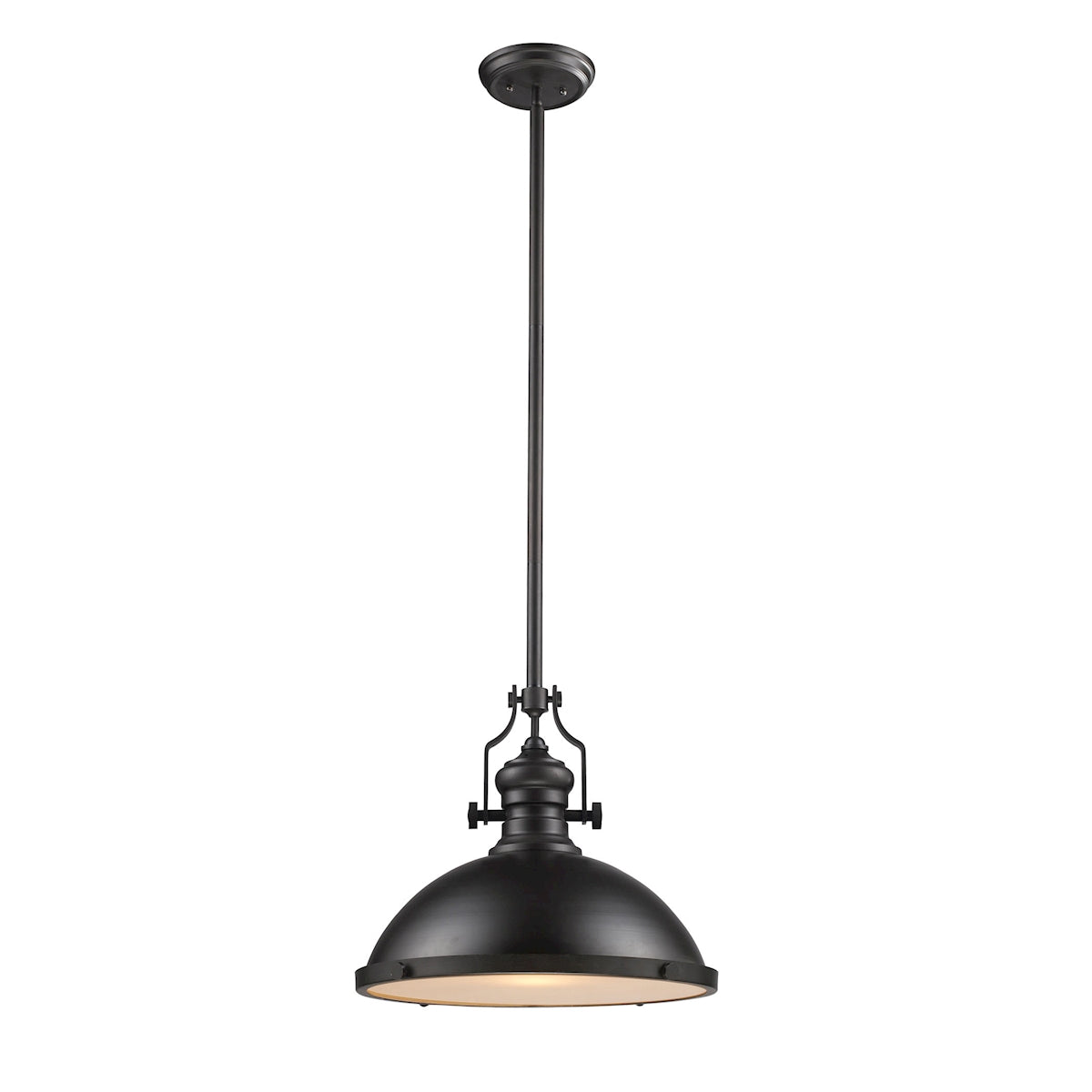 ELK Lighting 66138-1 Chadwick 1-Light Pendant in Oiled Bronze with Matching Shade