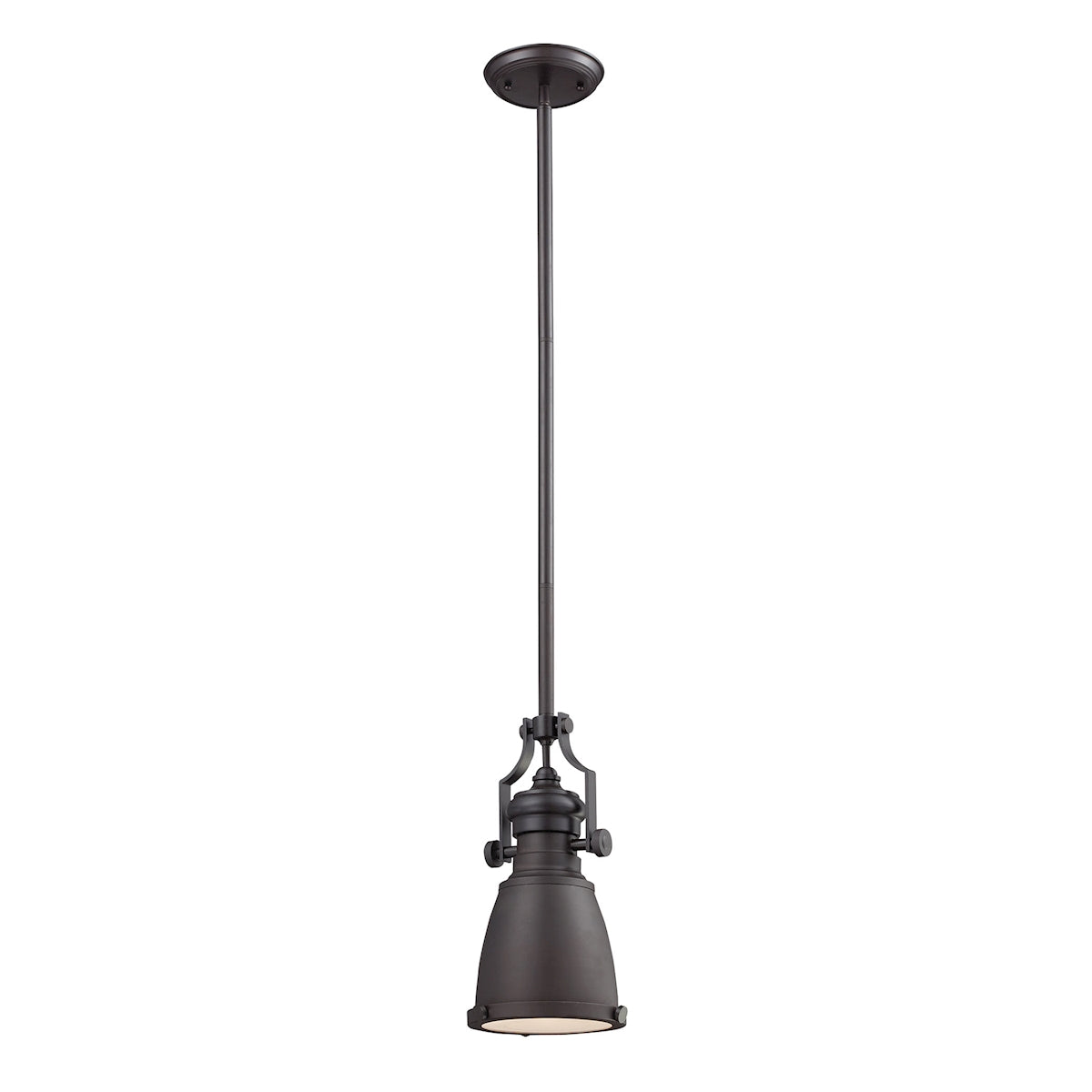 ELK Lighting 66139-1 Chadwick 1-Light Mini Pendant in Oiled Bronze with Matching Shade