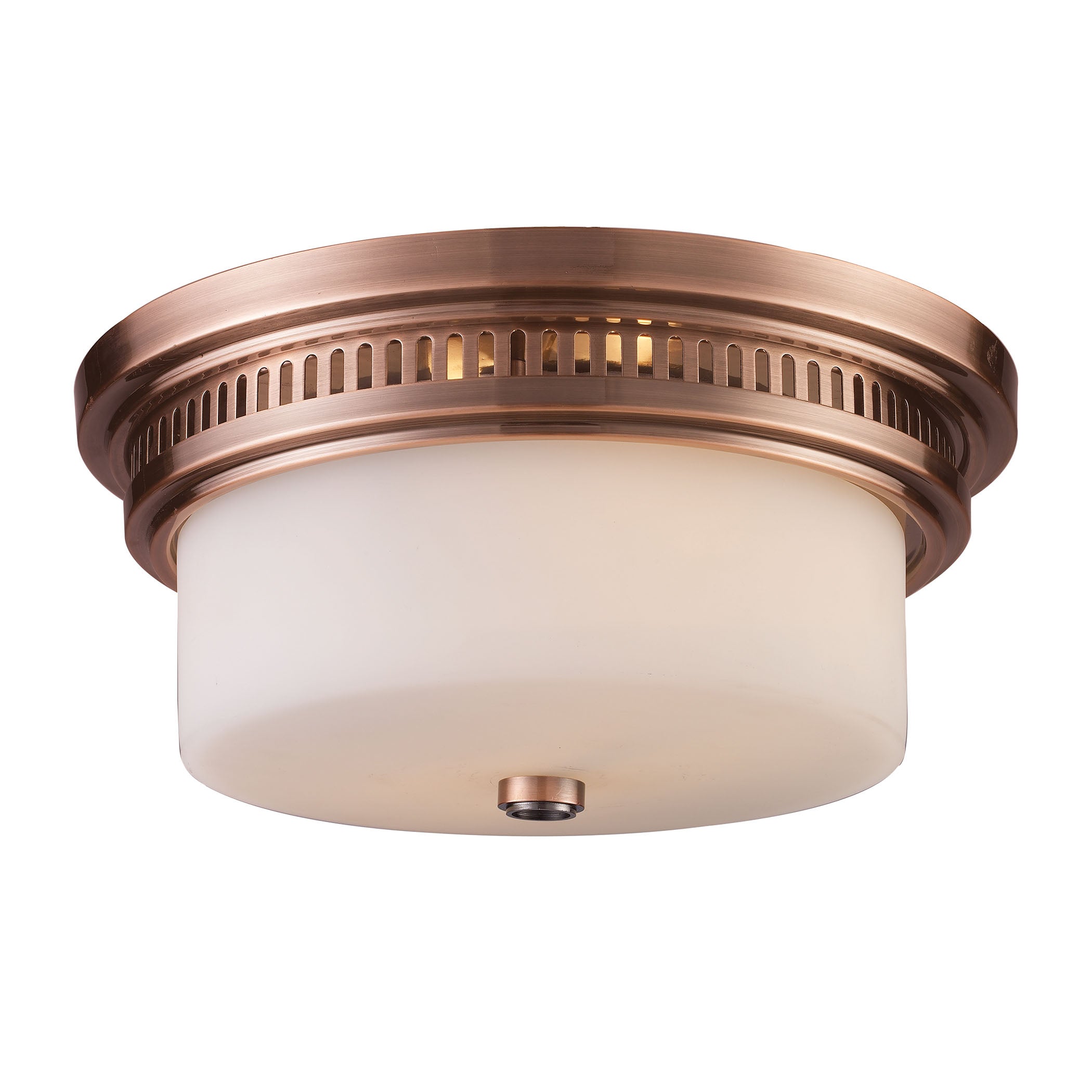 ELK Lighting 66141-2 Chadwick 2-Light Flush Mount in Antique Copper with White Glass