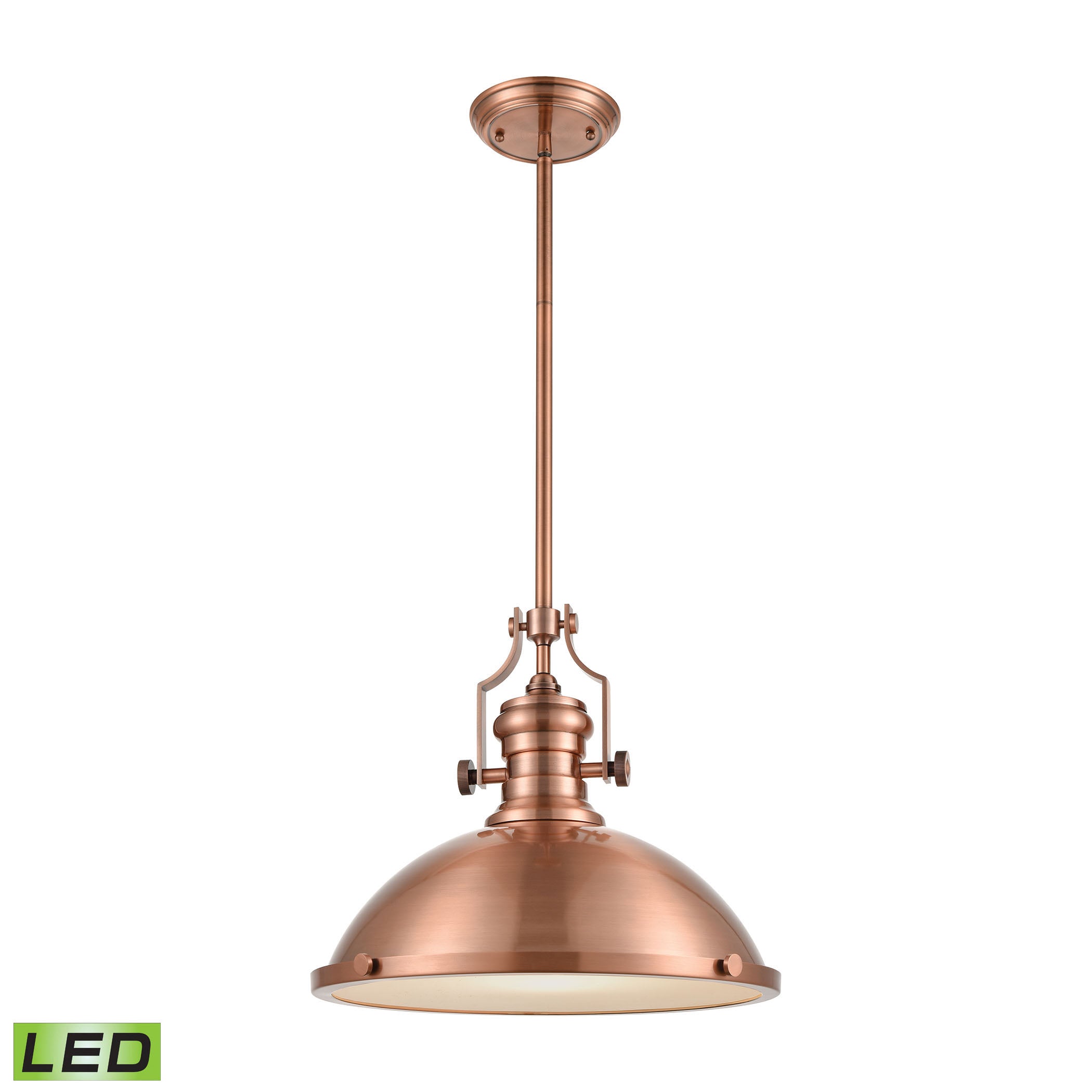 ELK Lighting 66148-1-LED Chadwick 1-Light Pendant in Antique Copper with Matching Shade - Includes LED Bulb