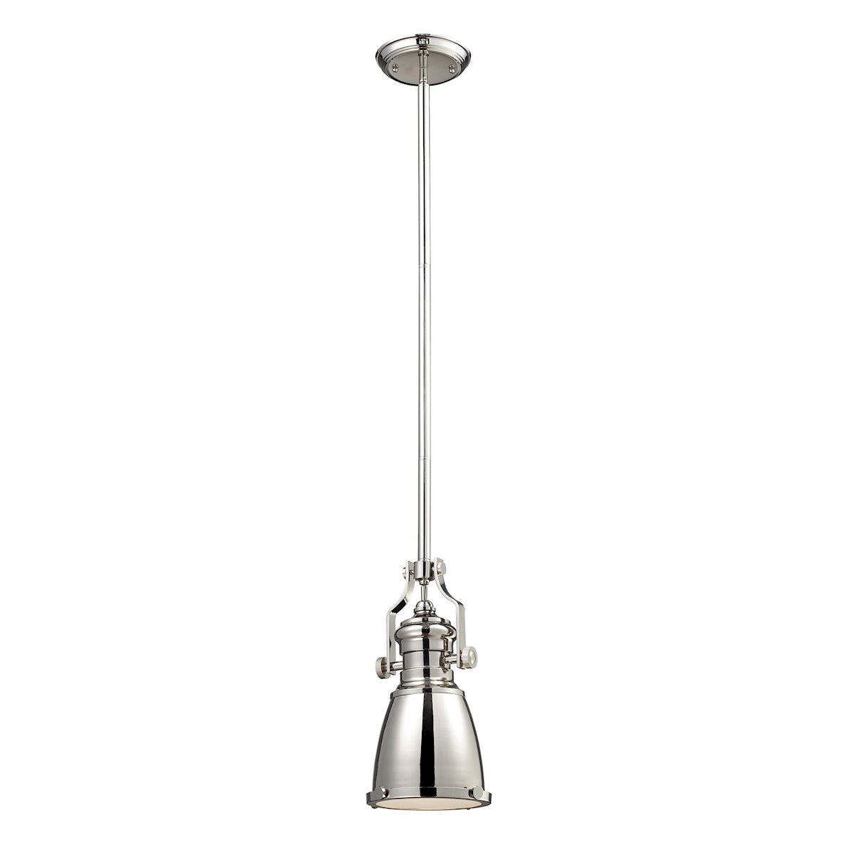 ELK Lighting 66159-1 Chadwick 1-Light Mini Pendant in Polished Nickel with Matching Shade