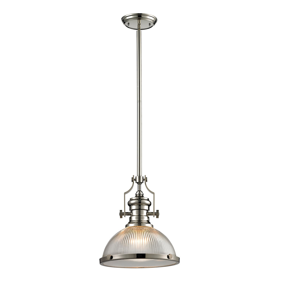 ELK Lighting 66513-1 Chadwick 1-Light Pendant in Polished Nickel with Matching Shade