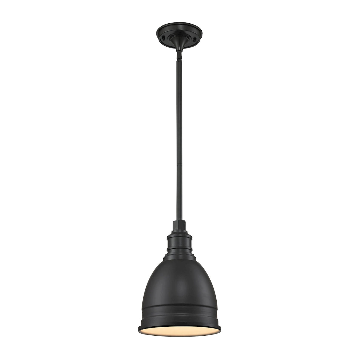 ELK Lighting 66860/1 Carolton 1-Light Mini Pendant in Oil Rubbed Bronze with Matching Shade