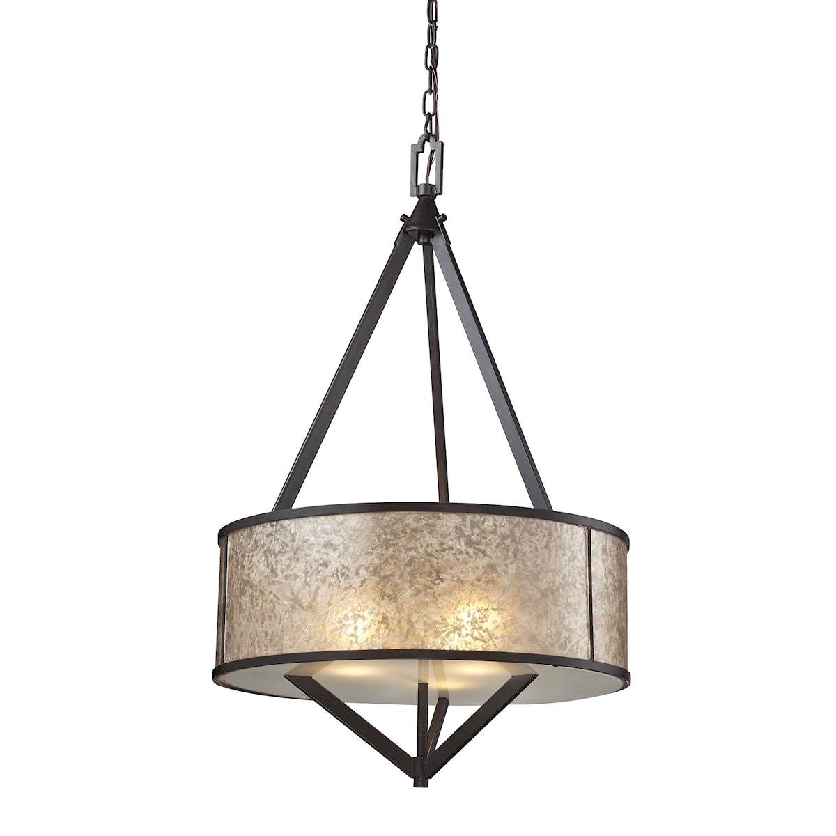 ELK Lighting 66951/3 Mica 3-Light Chandelier in Oil Rubbed Bronze with Mica Shade