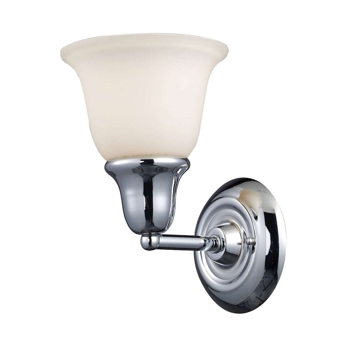 ELK Lighting 67010-1 Berwick 1-Light Vanity Lamp in Polished Chrome with White Glass
