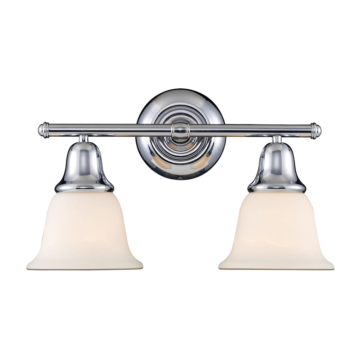 ELK Lighting 67011-2 Berwick 2-Light Vanity Lamp in Polished Chrome with White Glass