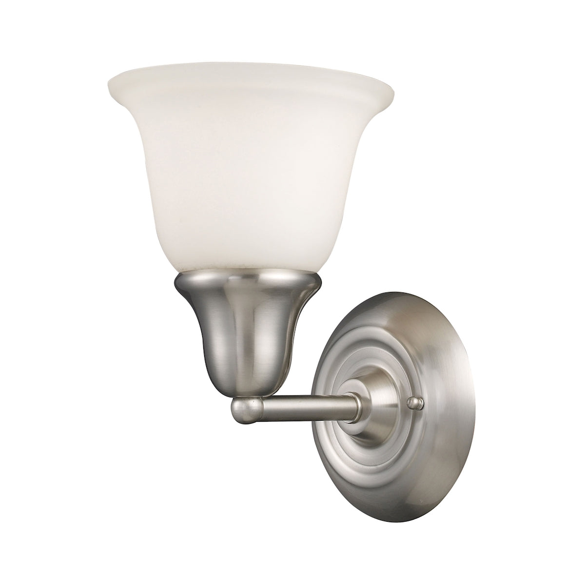 ELK Lighting 67020-1 Berwick 1-Light Vanity Lamp in Brushed Nickel with White Glass