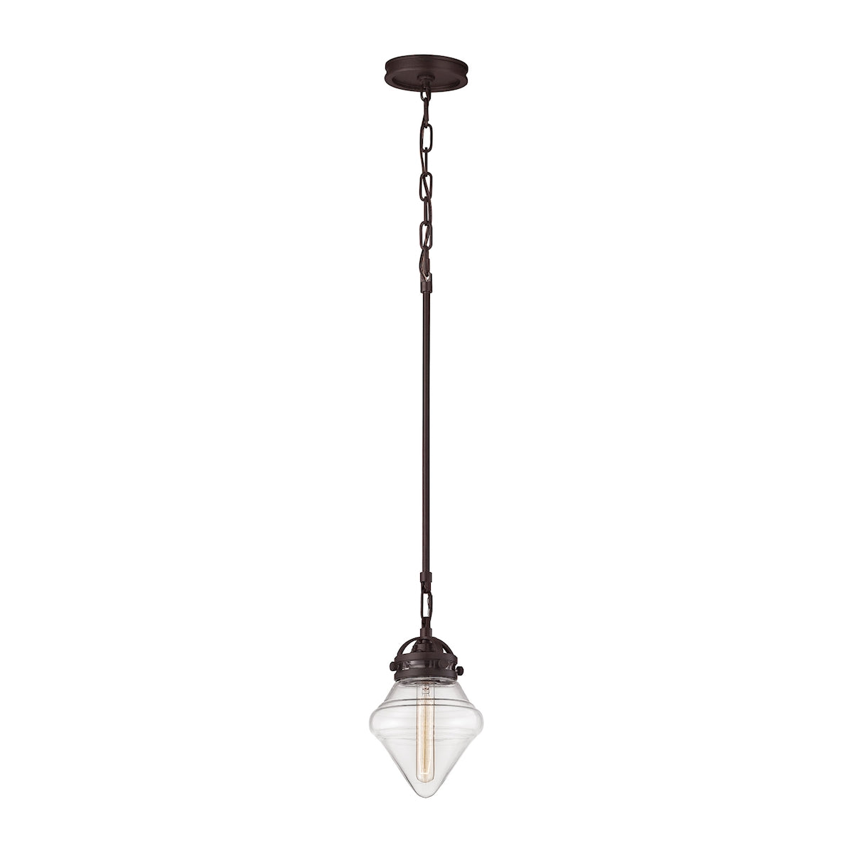 ELK Lighting 67125/1 Gramercy 1-Light Mini Pendant in Oil Rubbed Bronze with Clear Glass