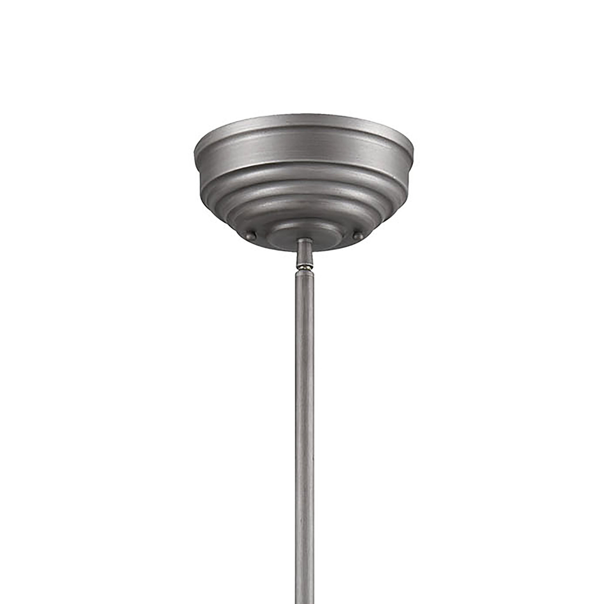 ELK Lighting 67237-3 Chadwick 3-Light Island Light in Weathered Zinc with Metal and Frosted Glass