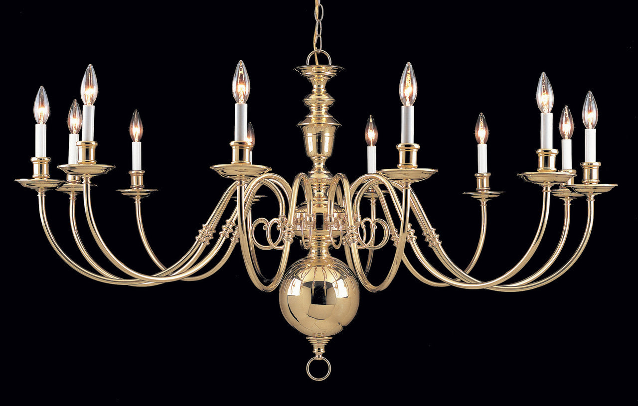 Classic Lighting 6735 Jamestown Traditional Chandelier in Polished Brass