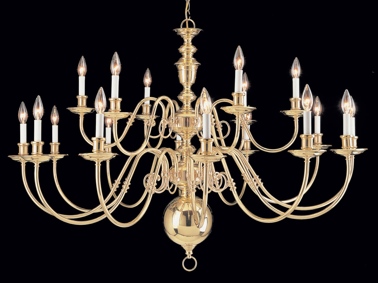 Classic Lighting 6736 Jamestown Traditional Chandelier in Polished Brass