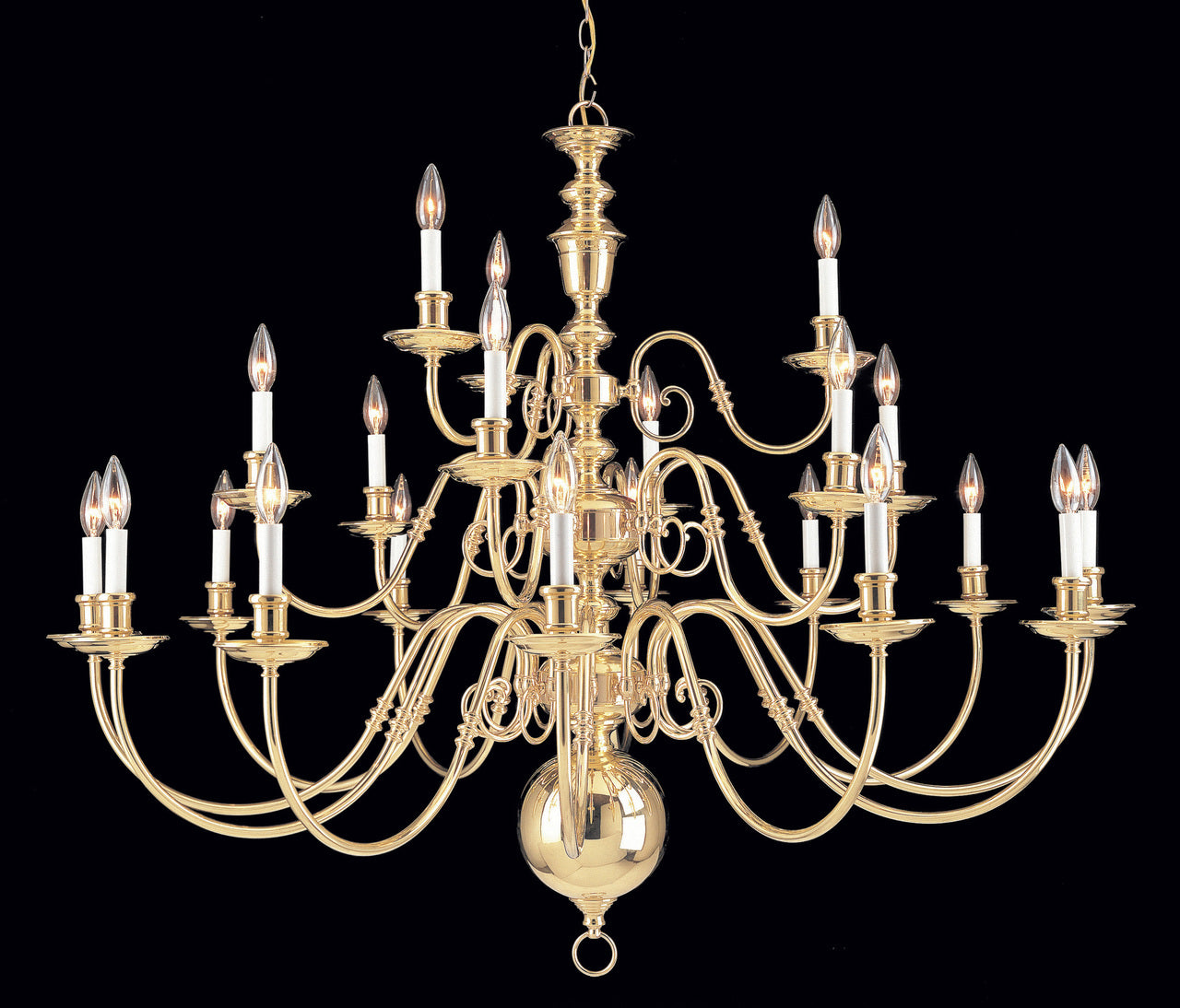 Classic Lighting 6737 Jamestown Traditional Chandelier in Polished Brass