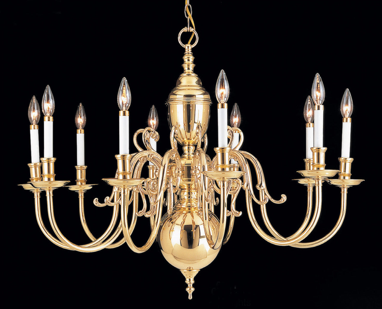 Classic Lighting 6741 Hermitage Traditional Chandelier in Polished Brass