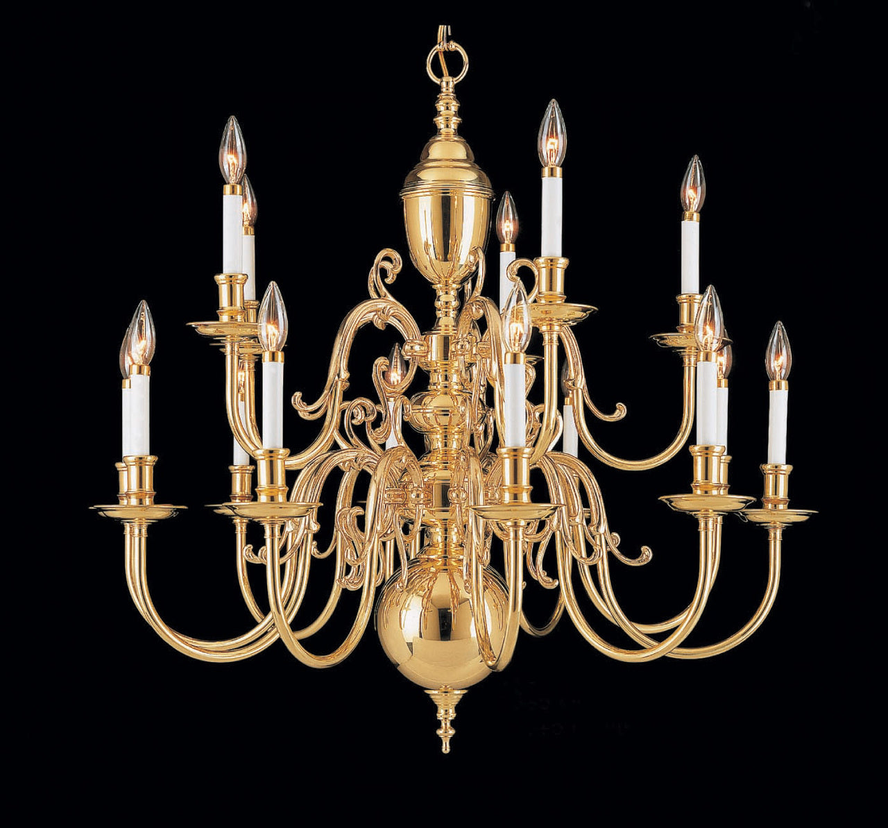 Classic Lighting 6743 Hermitage Traditional Chandelier in Polished Brass