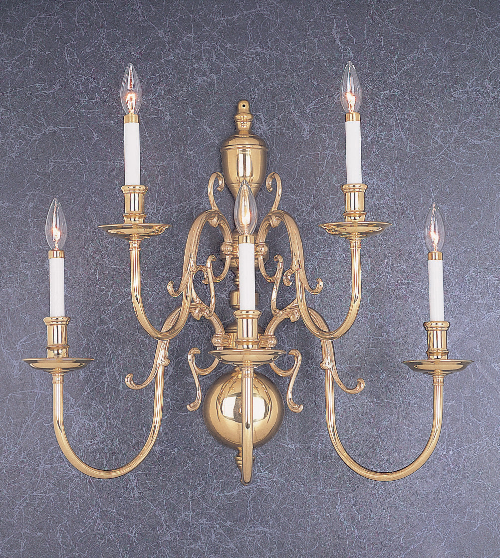 Classic Lighting 6755 Hermitage Traditional Wall Sconce in Polished Brass