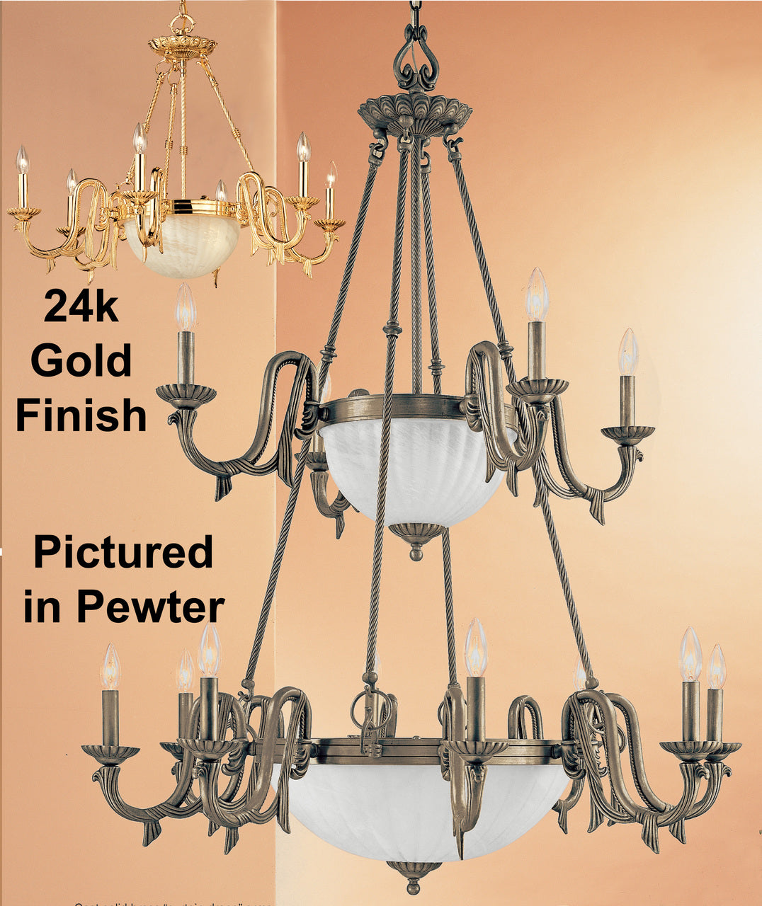 Classic Lighting 68009 G St. Moritz Cast Glass Chandelier in Gold