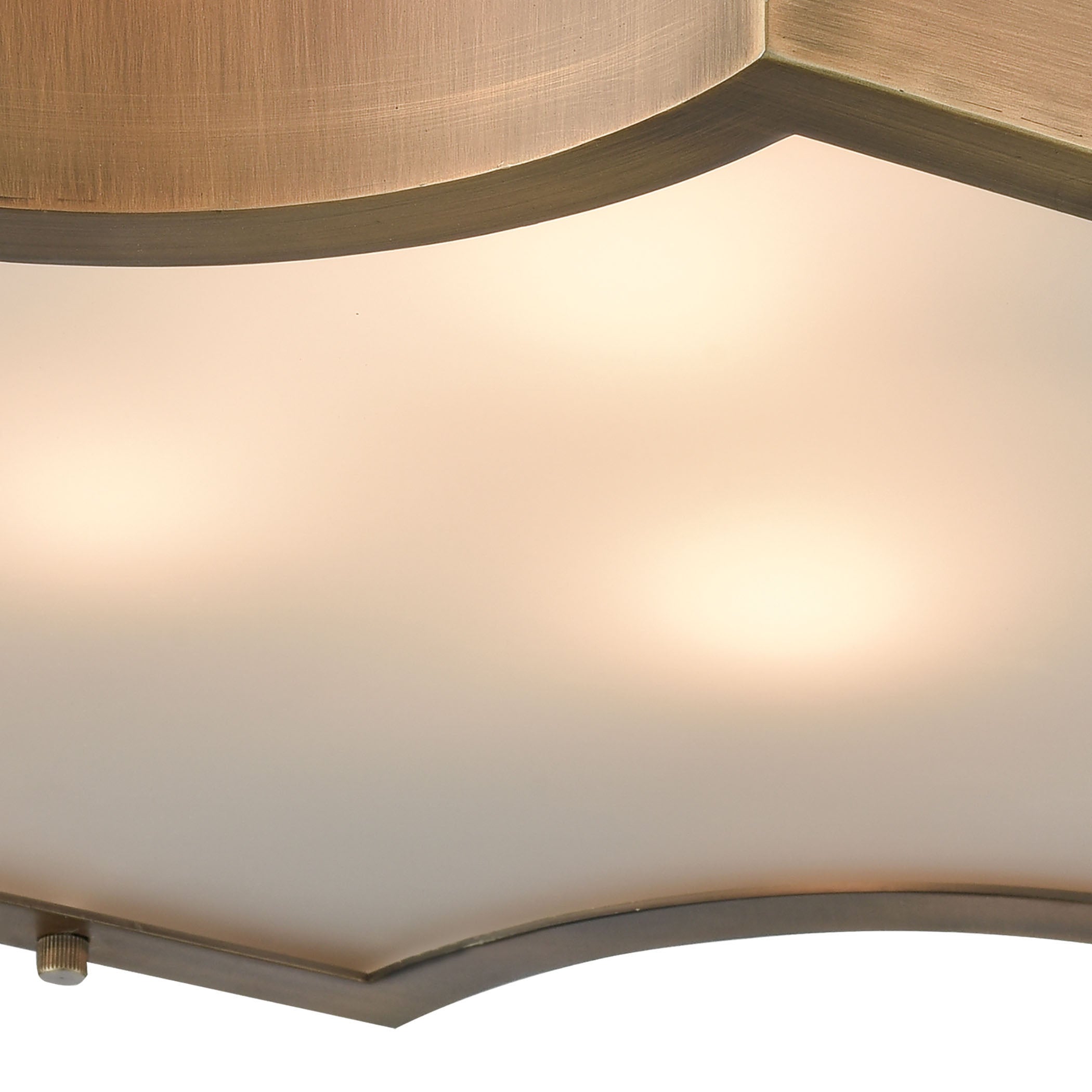 ELK Lighting 68131/3 Gordon 3-Light Flush Mount in Classic Brass with Frosted Glass Diffuser