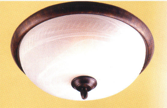 Classic Lighting 68900 EB Alpha Glass/Iron Flushmount in English Bronze