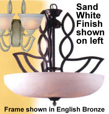 Classic Lighting 68903 SW Alpha Glass/Iron Pendant in Sand White
