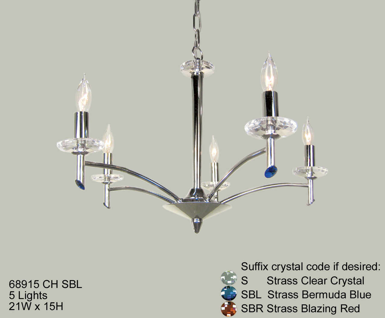 Classic Lighting 68915 CH Helsinki Contemporary Chandelier in Chrome