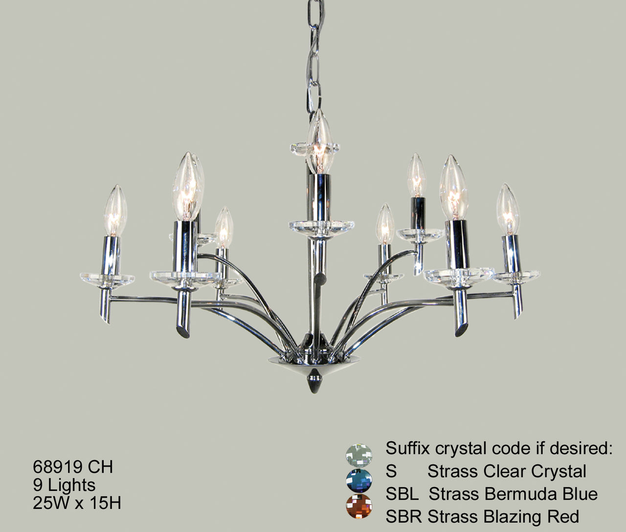 Classic Lighting 68919 CH Helsinki Contemporary Chandelier in Chrome