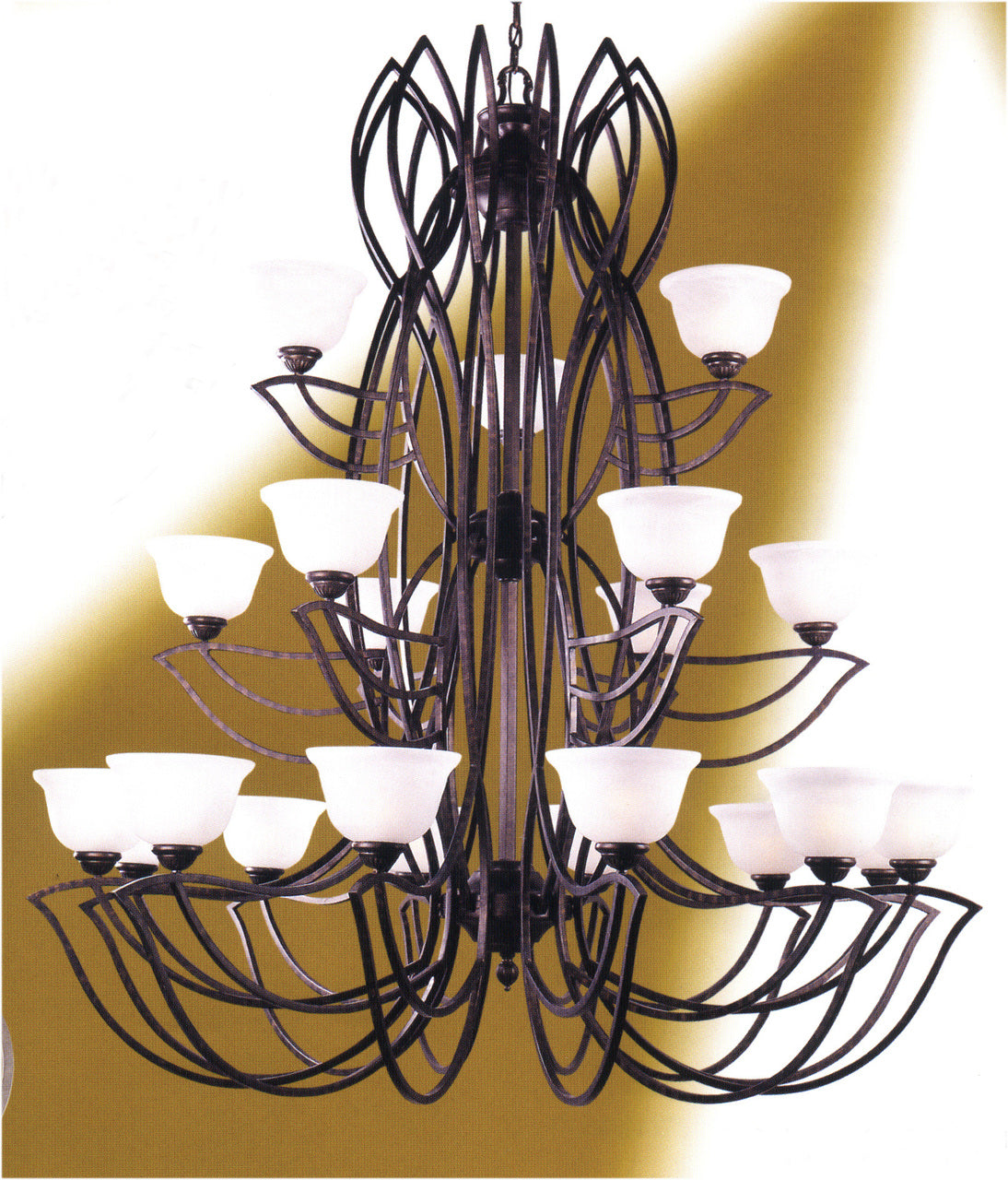 Classic Lighting 68921 SW Alpha Glass/Iron Chandelier in Sand White