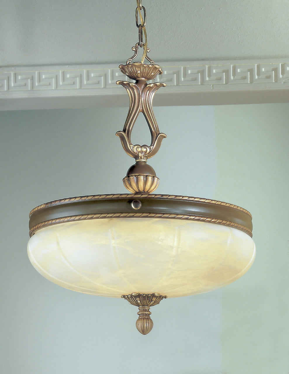 Classic Lighting 69505 VBZ Alexandria II Cast Brass/Glass Pendant in Victorian Bronze