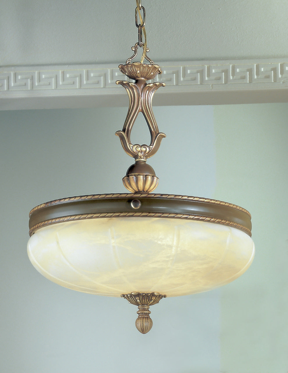 Classic Lighting 69605 VBZ Alexandria I Alabaster Pendant in Victorian Bronze