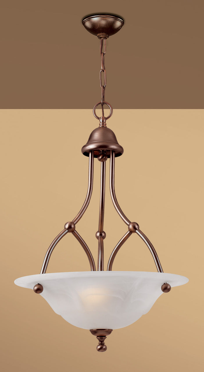 Classic Lighting 69627 RSB WAG Providence Glass/Steel Chandelier in Rustic Bronze