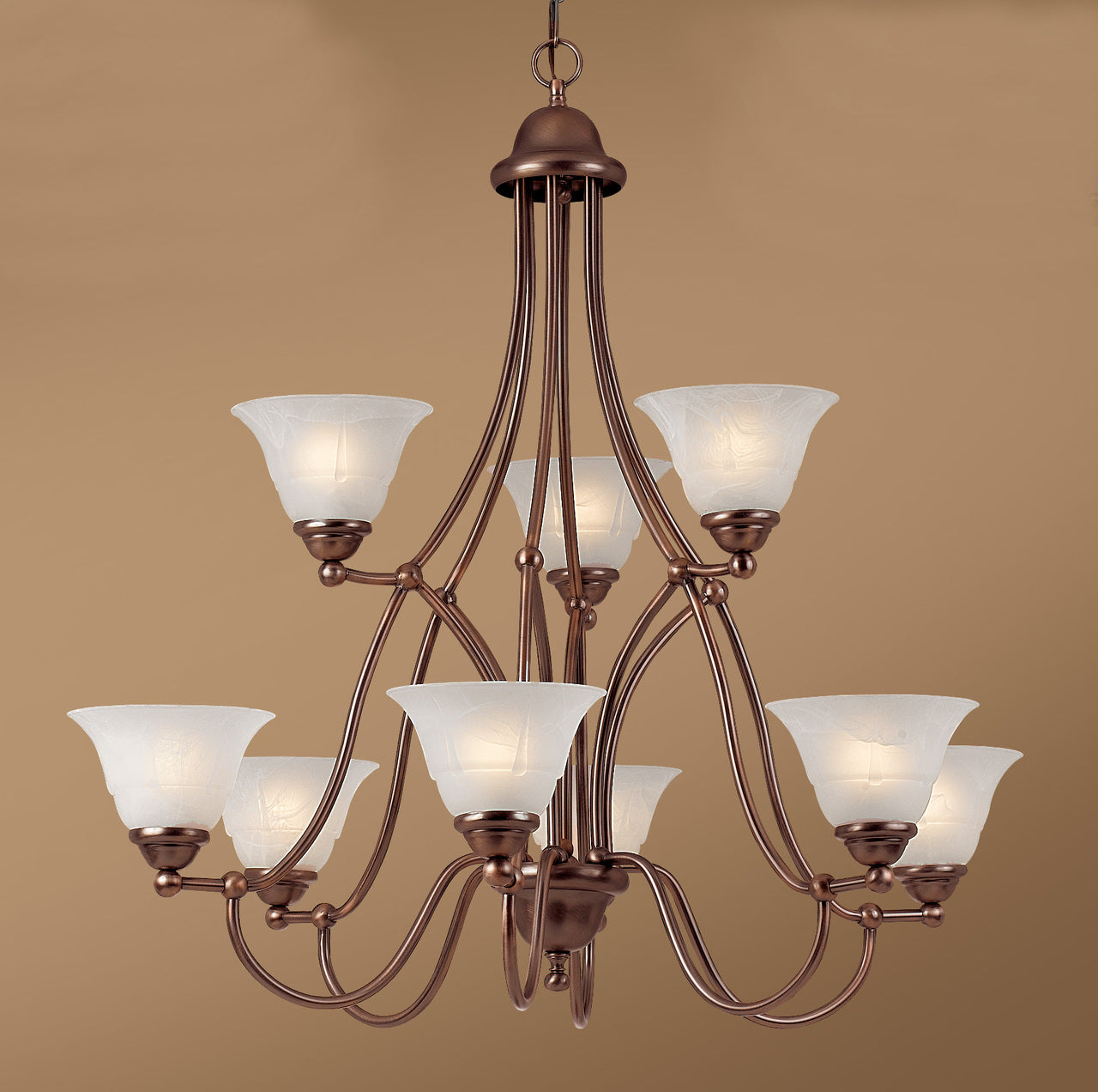 Classic Lighting 69628 RSB WAG Providence Glass/Steel Chandelier in Rustic Bronze