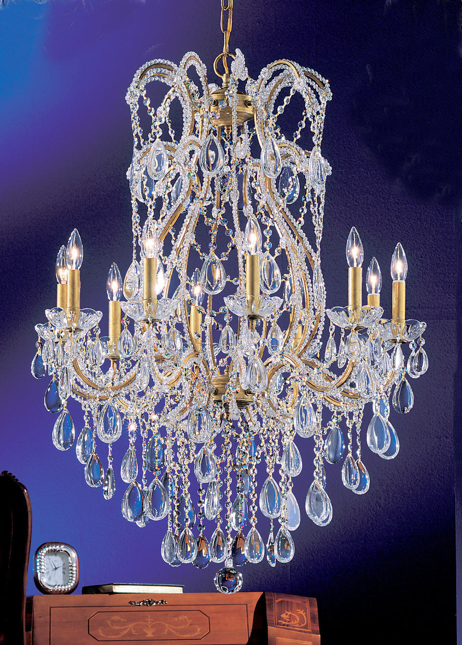 Classic Lighting 69730 OG C Tivoli Crystal Chandelier in Olde Gold