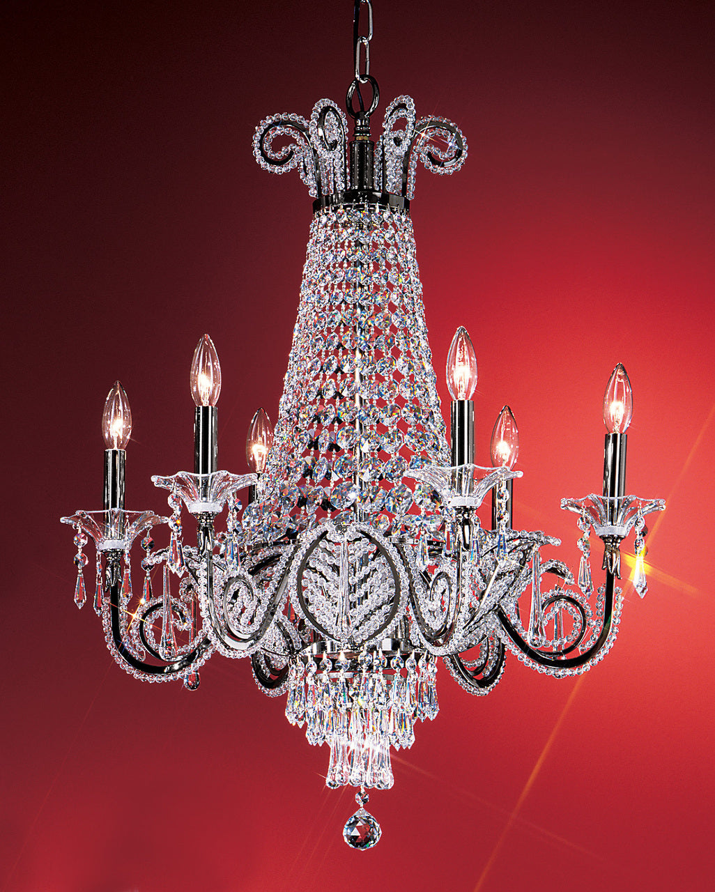 Classic Lighting 69756 EP DCL S Beaded Leaf Crystal Chandelier in Ebony Pearl