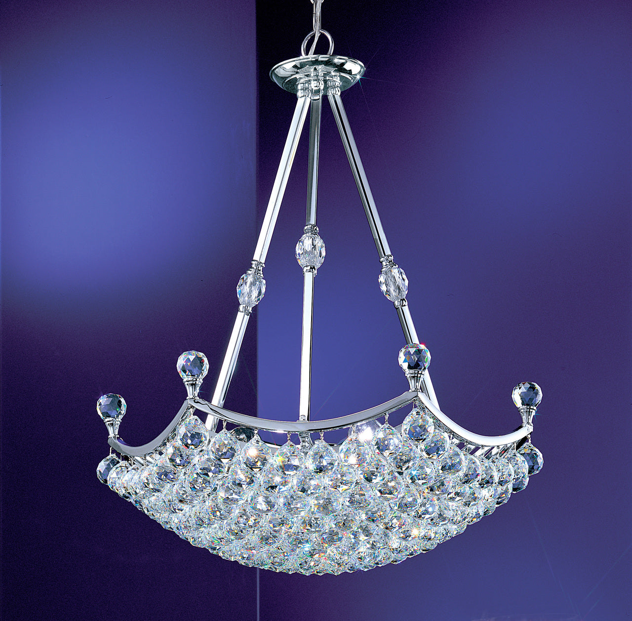 Classic Lighting 69773 CH S Solitaire Crystal Pendant in Chrome