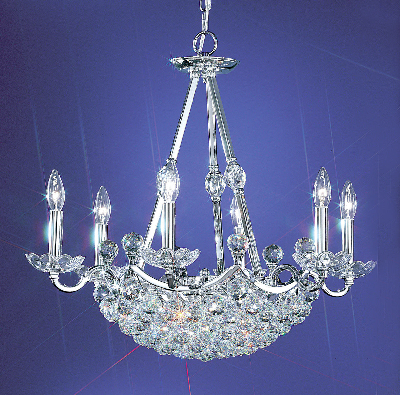Classic Lighting 69776 CH CP Solitaire Crystal Chandelier in Chrome