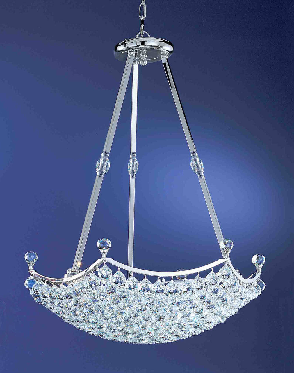Classic Lighting 69777 CH CP Solitaire Crystal Pendant in Chrome