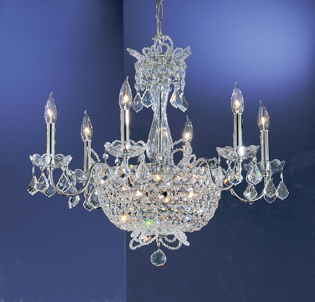 Classic Lighting 69786 CH CP Crown Jewels Crystal Chandelier in Chrome