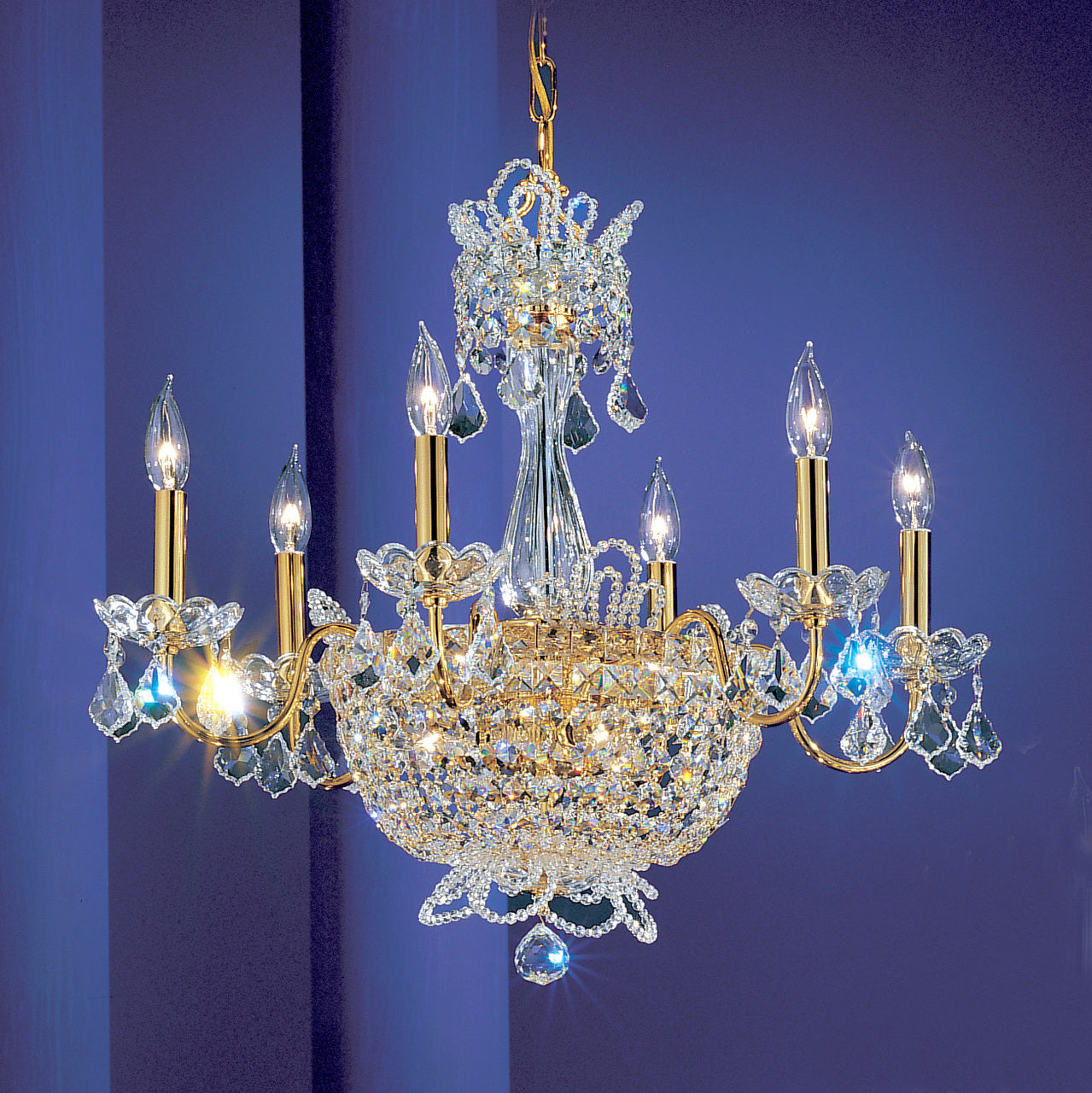 Classic Lighting 69786 GP S Crown Jewels Crystal Chandelier in Gold