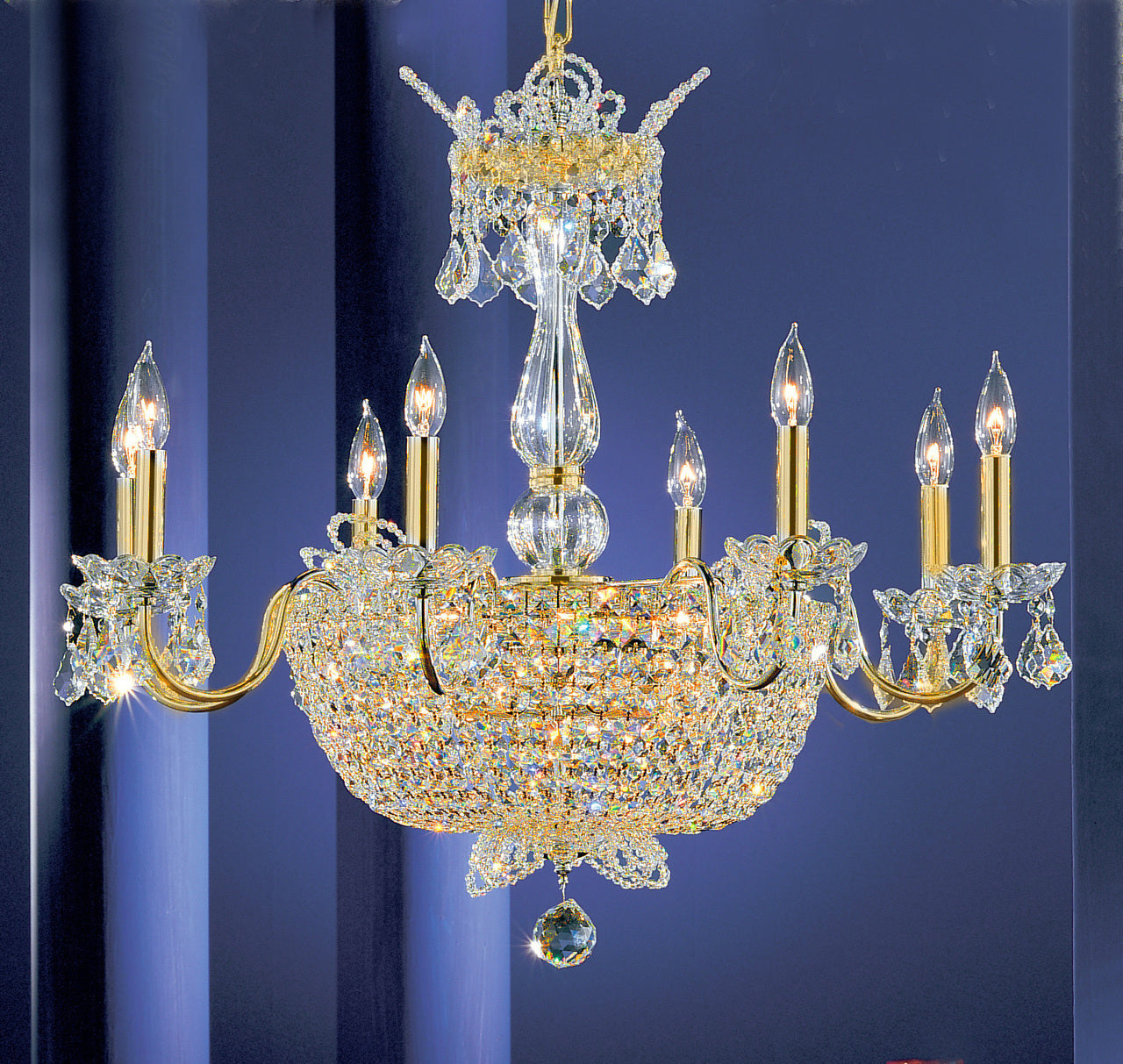 Classic Lighting 69788 GP CP Crown Jewels Crystal Chandelier in Gold