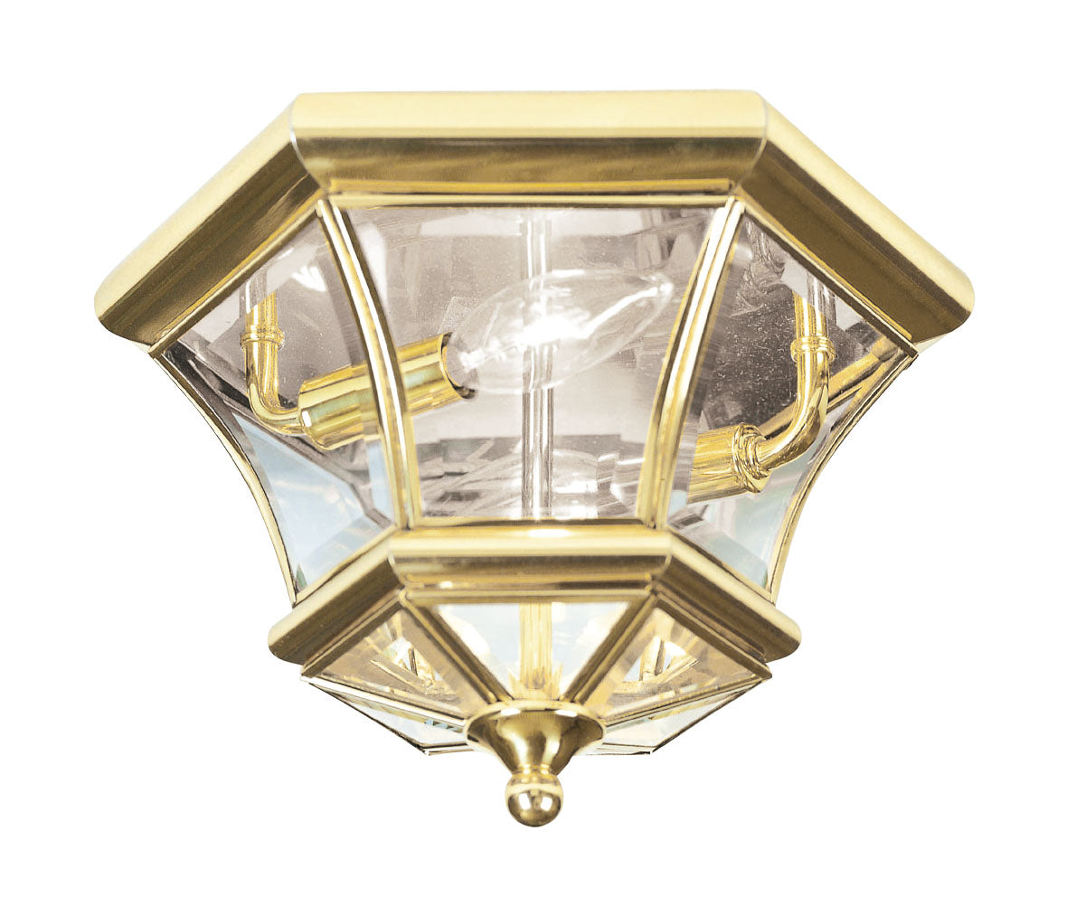 LIVEX Lighting 7052-02 Monterey Georgetown Flushmount in Polished Brass (2 Light)
