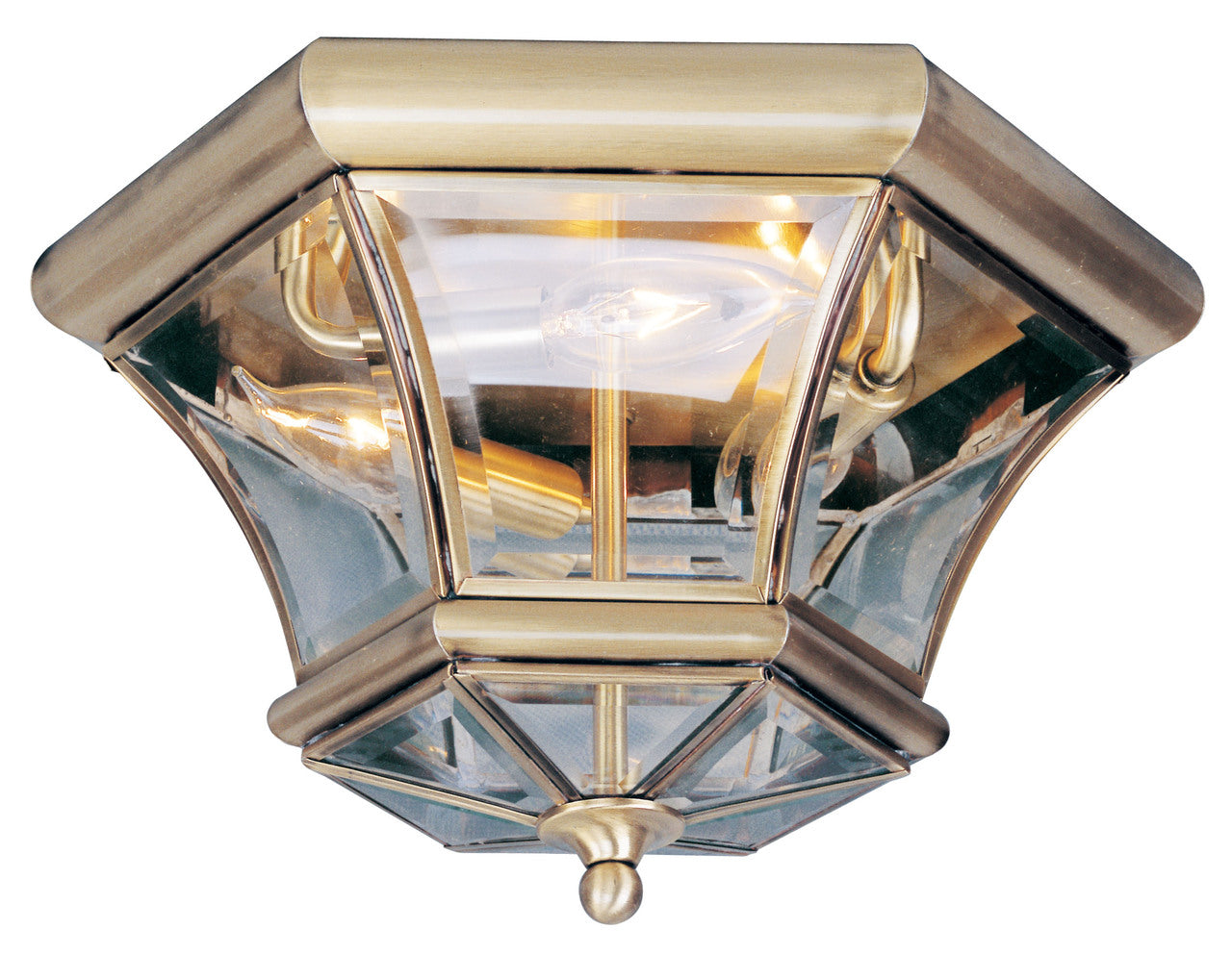 LIVEX Lighting 7053-01 Monterey Georgetown Flushmount in Antique Brass (3 Light)