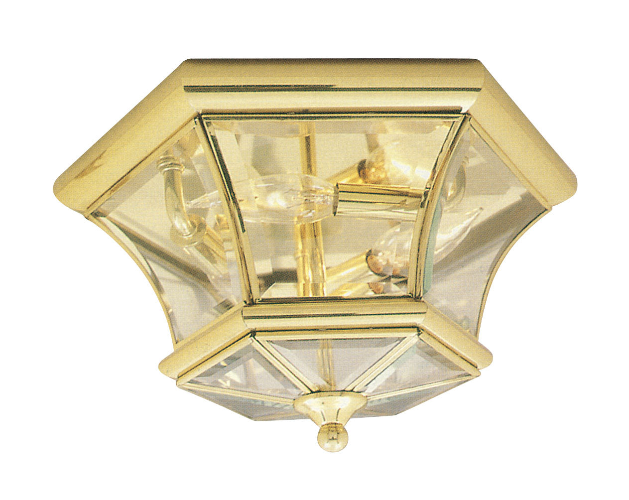 LIVEX Lighting 7053-02 Monterey Georgetown Flushmount in Polished Brass (3 Light)