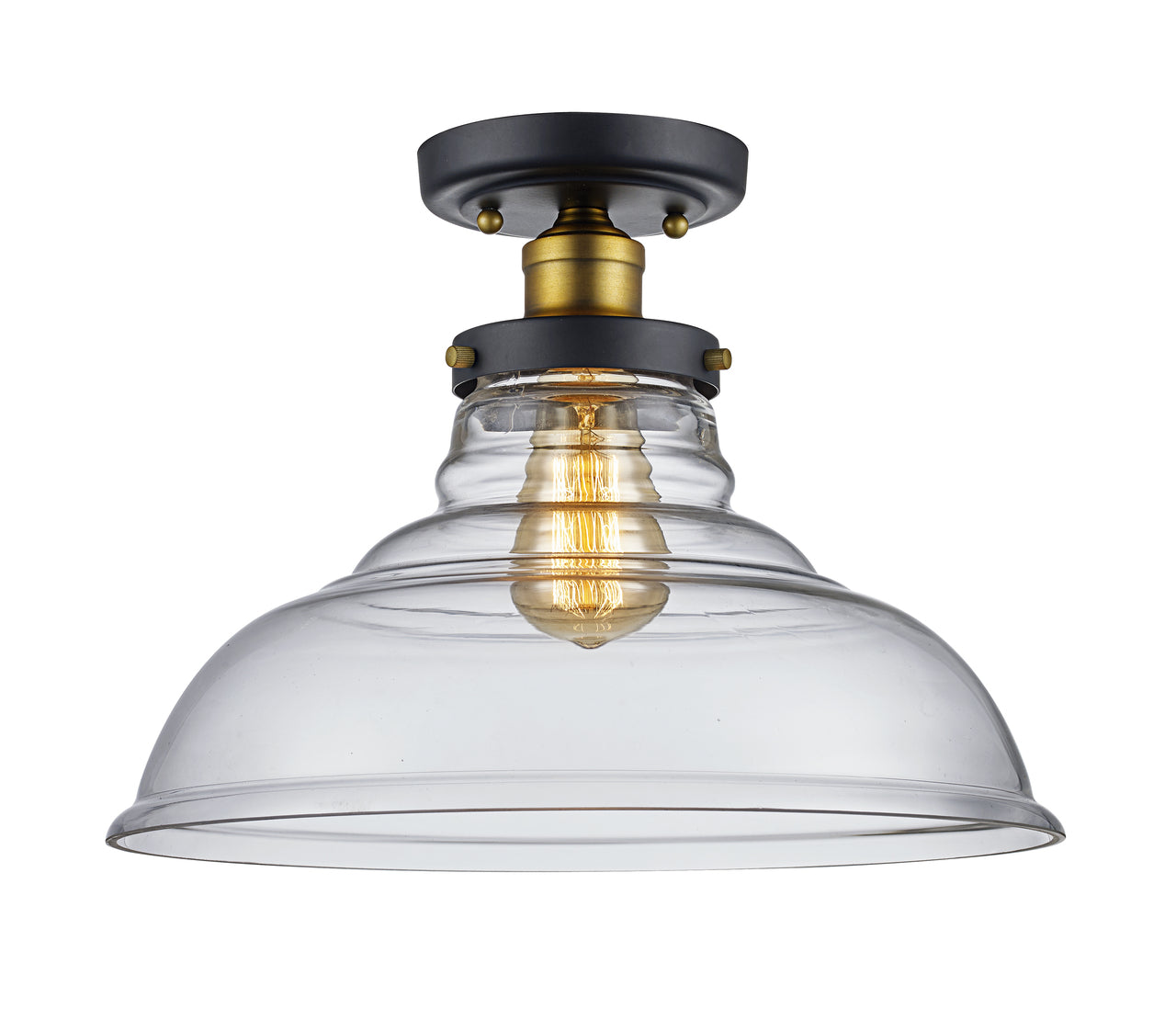 Trans Globe Lighting 70822 ROB 13.5" Indoor Rubbed Oil Bronze Industrial Semiflush
