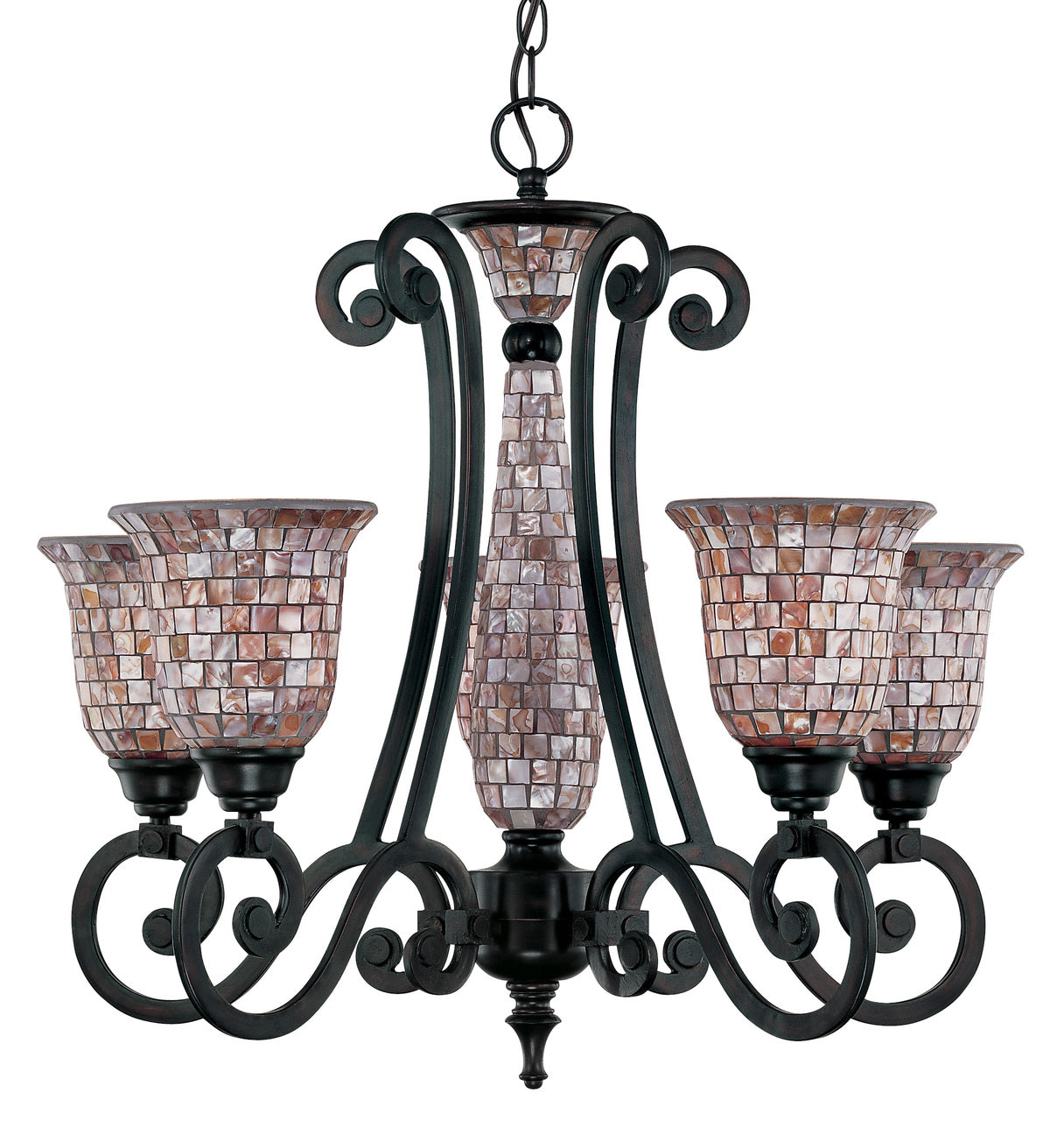 Classic Lighting 71145 ORB Pearl River Wrought Iron Chandelier in Oil-Rubbed Bronze