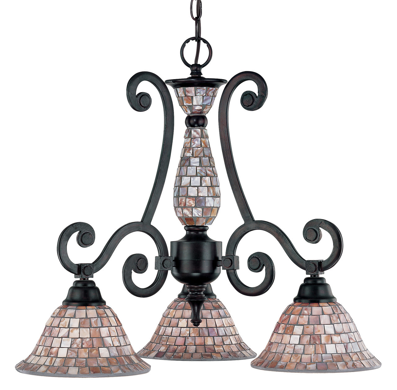 Classic Lighting 71146 ORB Pearl River Wrought Iron Chandelier in Oil-Rubbed Bronze