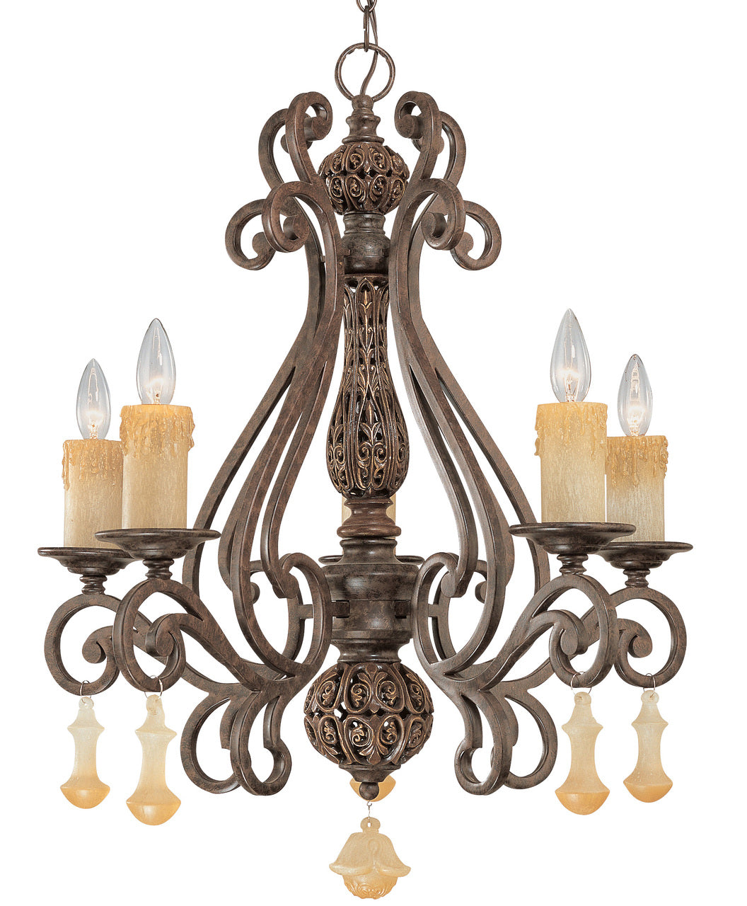 Classic Lighting 71155 TS Riviera Wrought Iron Chandelier in Tortoise Shell
