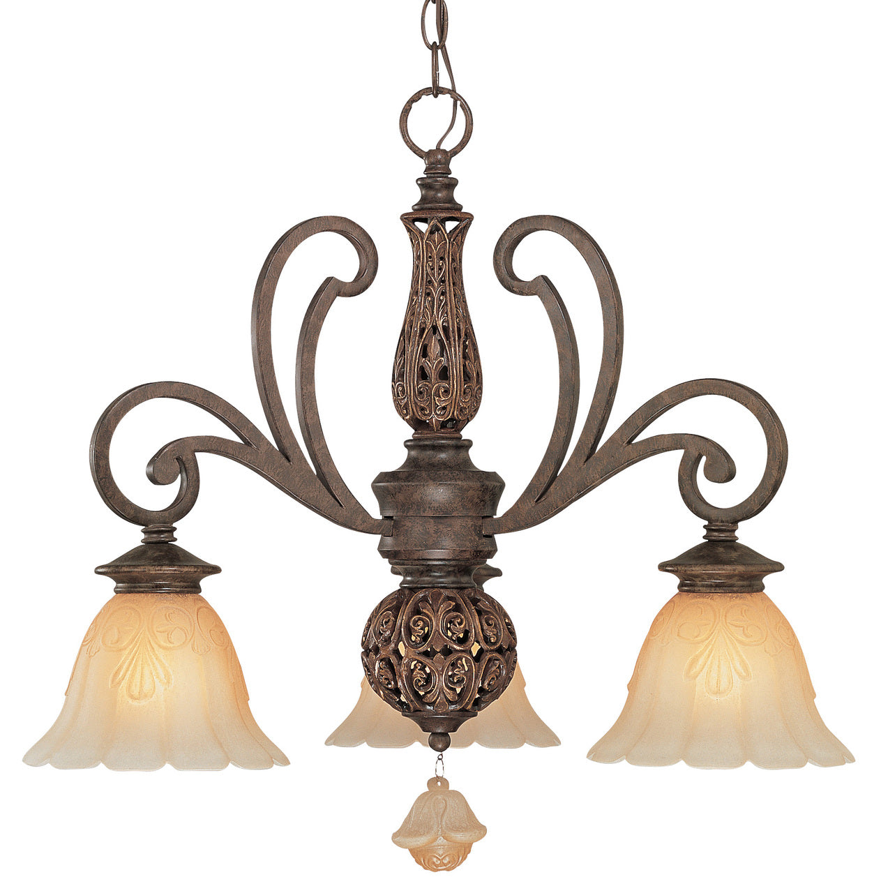 Classic Lighting 71157 TS Riviera Wrought Iron Chandelier in Tortoise Shell