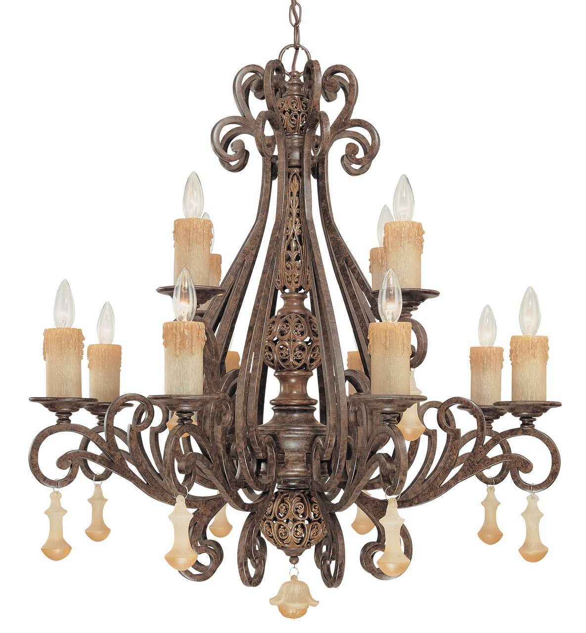Classic Lighting 71158 TS Riviera Wrought Iron Chandelier in Tortoise Shell